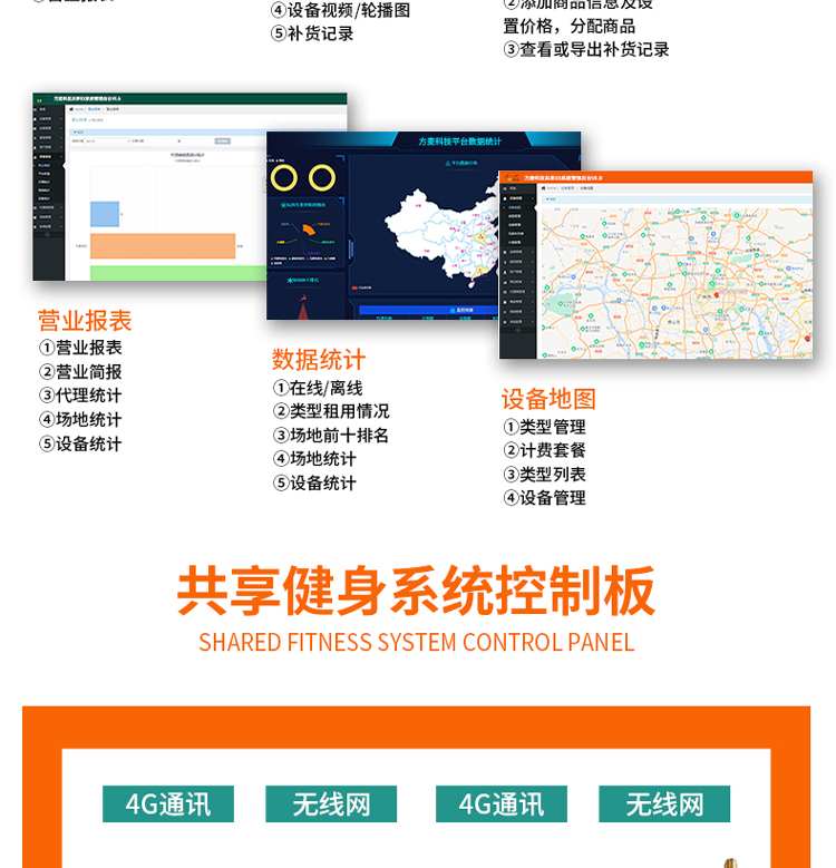 共享健身系统软件 共享软件PC端管理后台PHP开发